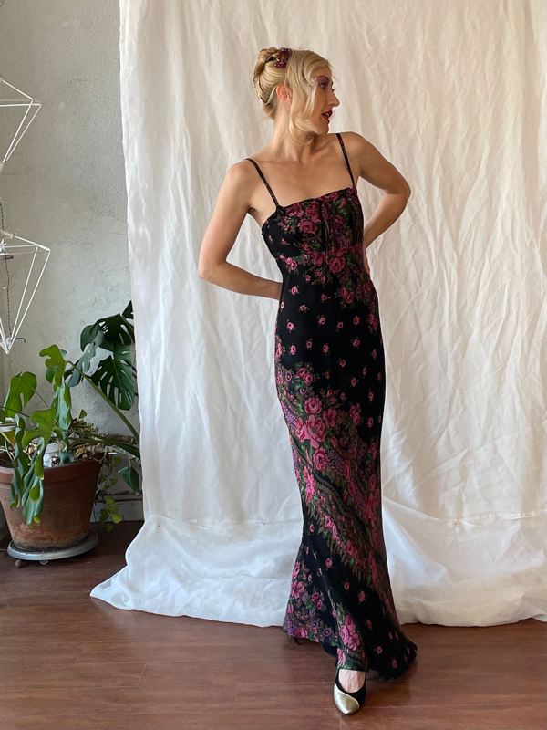 Vintage 90 s Betsey Johnson floral slip dress Wood Poppy